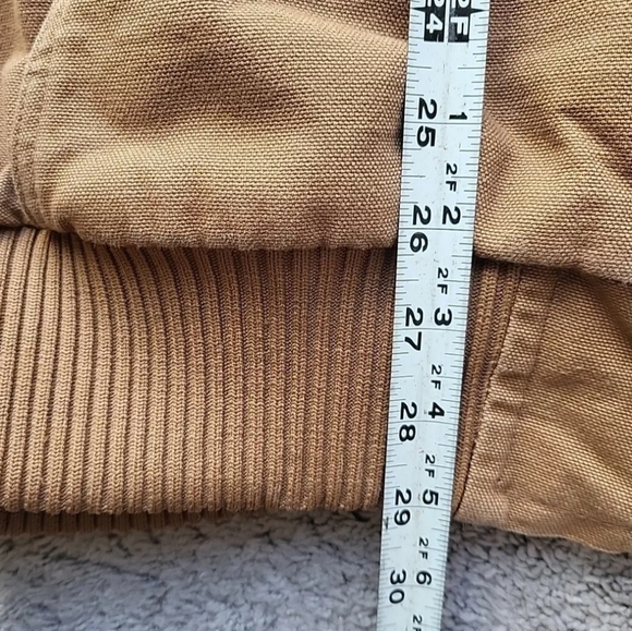 Vintage Carhartt J130M Active Jacket Men Large Tan Work Hoodie Quilt Lined Duck - Picture 15 of 16